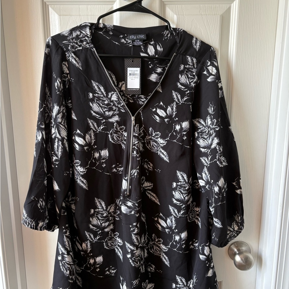 City Chic TOP SEXY FLING PRINT Size 18 NWT